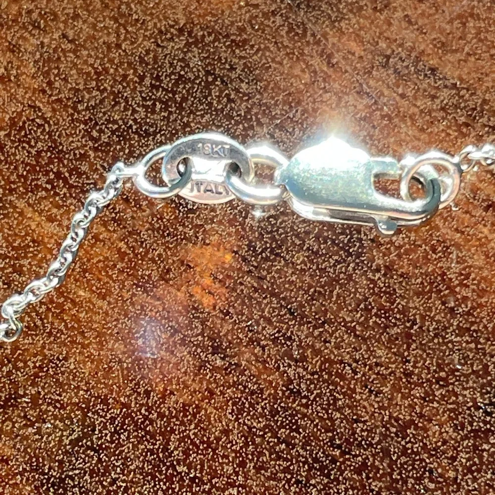 18K White Gold Diamond Initial “M” Necklace - Picture 7 of 7